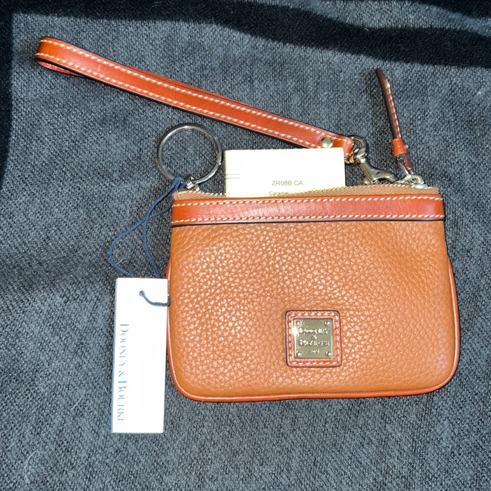 Dooney and Bourke, brown pebble, leather wristlet